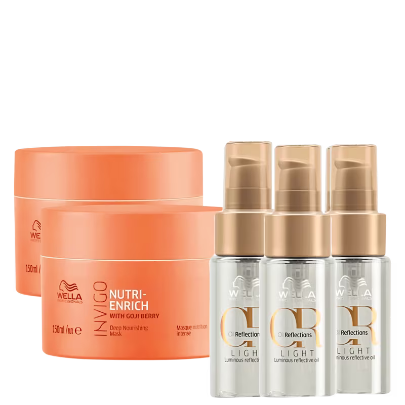 Kit Wella Professionals Nutri-Enrich Oil Reflections Light Quinteto, 5 produtos.