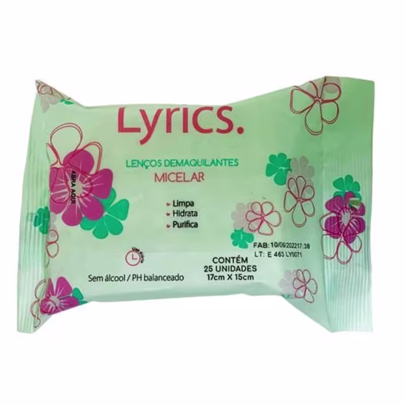 Lyrics Cosmetics Micelar - Lenço Demaquilante (25 Unidades)
