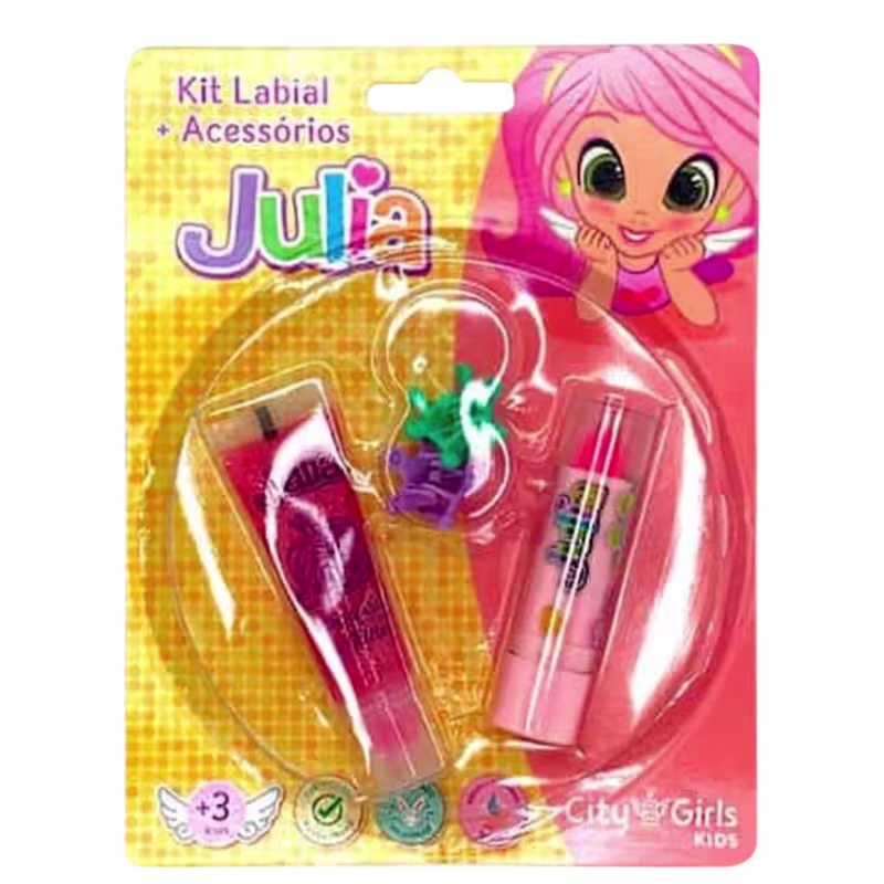Kit City Girls Gloss + Presilhas Julia (4 Produtos)