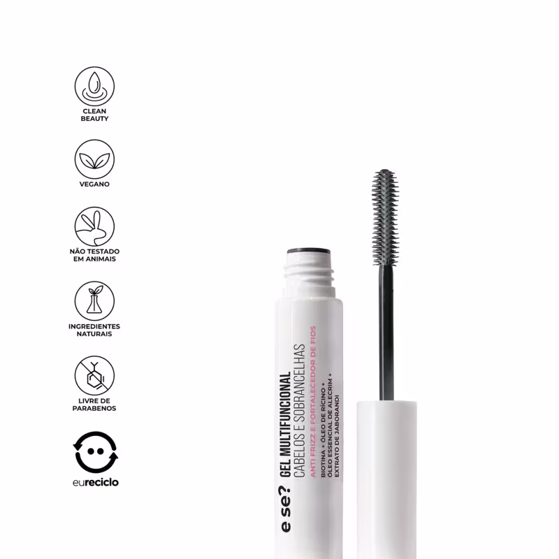 E se? Cosméticos Anti Frizz e Fortalecedor de Fios - Gel Multifuncional para Cabelos e Sobrancelhas 10g