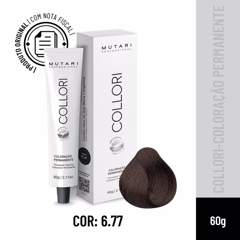 Mutari Collori 6.77 Louro Escuro Marrom Intenso - Coloração Permanente 60g