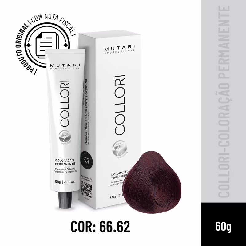 Mutari Collori 66.62 Louro Escuro Vermelho Irisado - Coloração Permanente 60g
