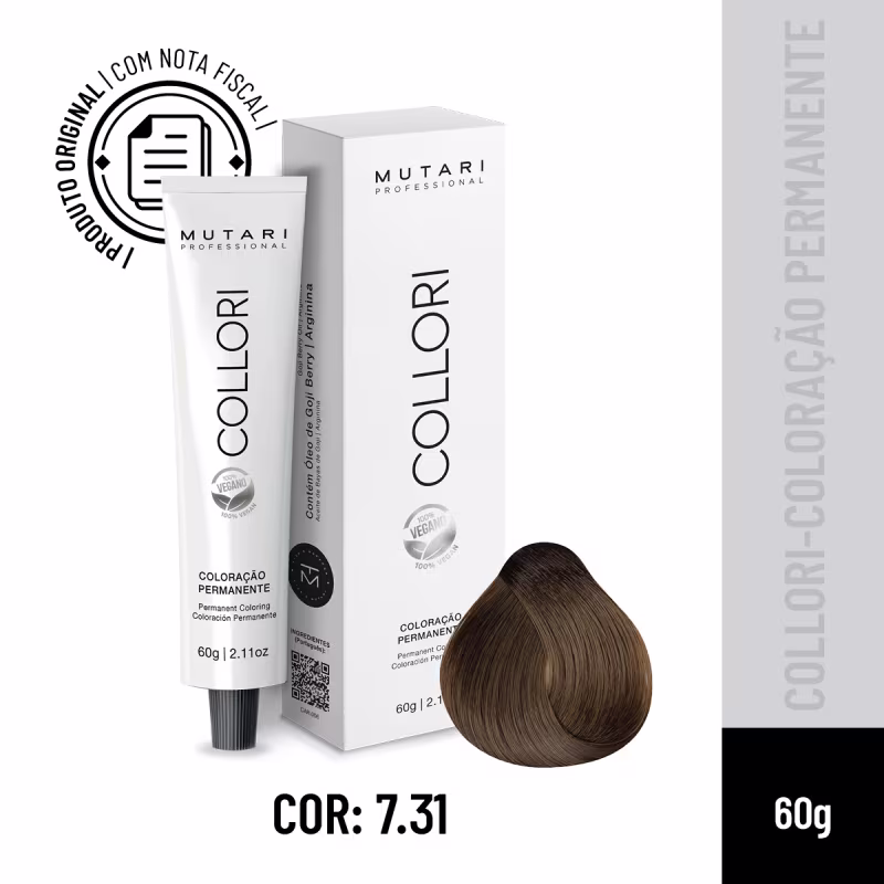 Mutari Collori 7.31 Louro Médio Dourado Cinza - Coloração Permanente 60g