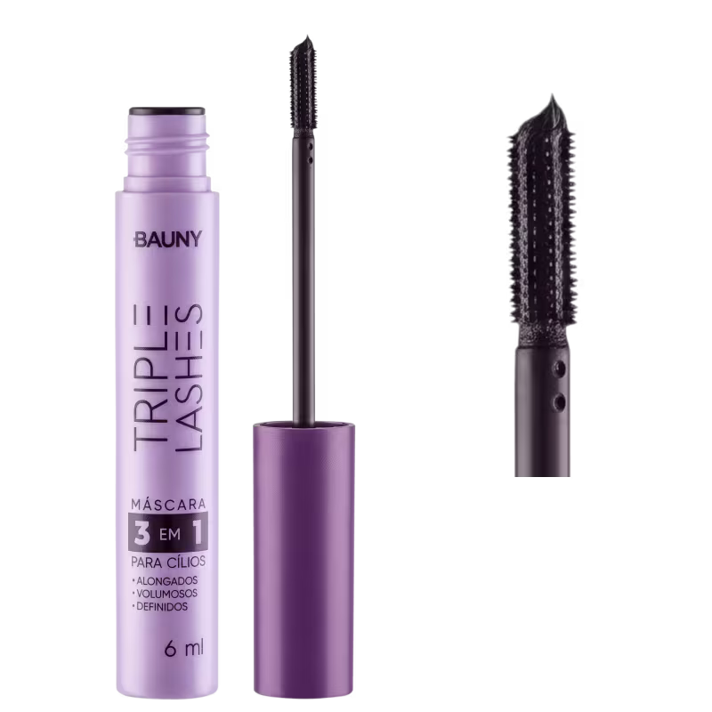 Bauny - Máscara de cílios Volume e Alongamento Triple Lashes - 6ml