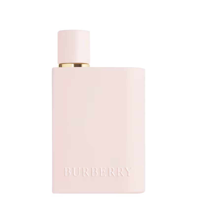 O produto apresentado é um frasco de perfume da marca Burberry.  A embalagem tem um acabamento liso e elegante, com uma cor predominantemente clara. Não é possível identificar qualquer outra informação ou detalhes adicionais sobre o produto nesta imagem.