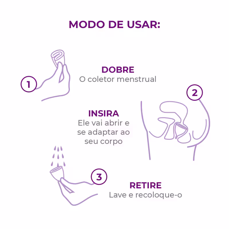 Kit Inciclo Coletor Menstrual Modelo A + Nécessaire Rose Glamour + Cápsula Esterilizadora Hortelã (3 Produtos)