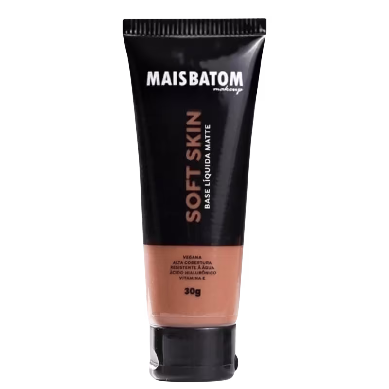 Mais Batom Makeup Soft Skin Escuro 01 - Base Líquida Matte 30g