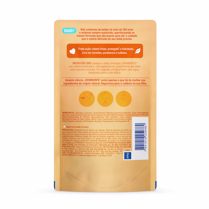Johnson's Baby Neutro Refil - Shampoo de Glicerina 180ml