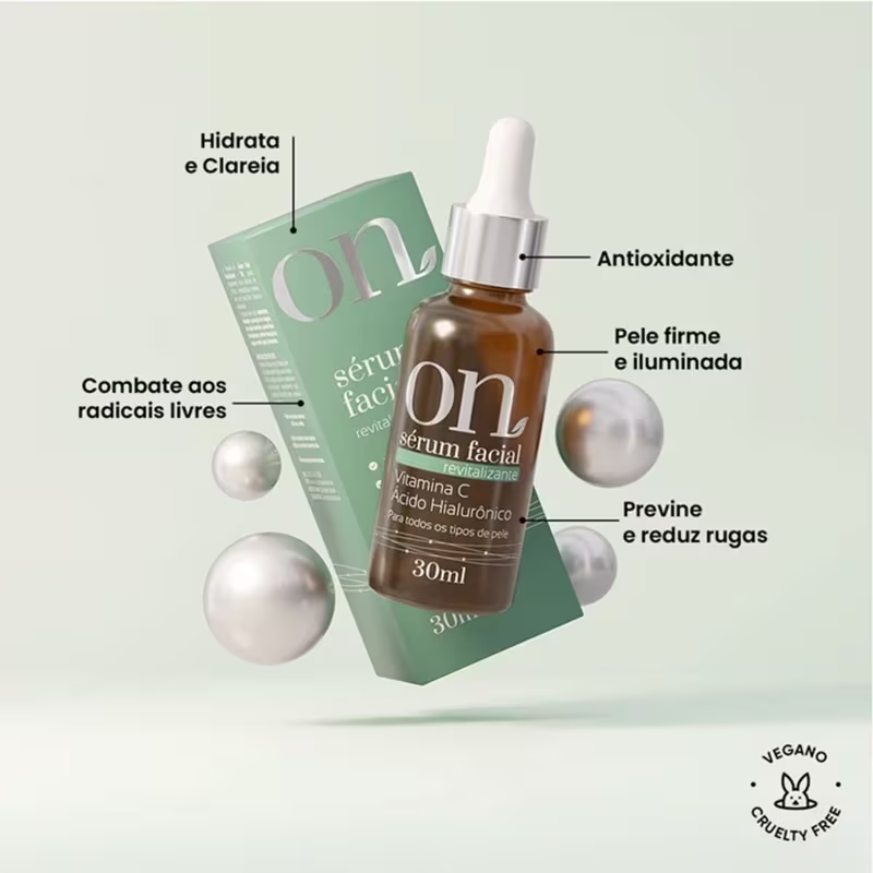 Sérum Facial Revitalizante Orgânico Natural 30mL