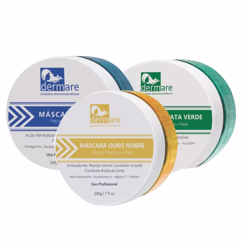 Kit Dermare Máscaras Faciais Trio (3 Produtos)