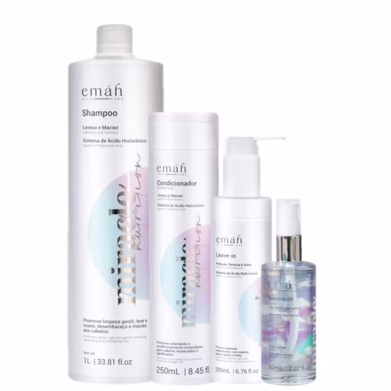 Kit Emáh Hair Care Miracle Nutrition Maciez Capilar (4 Produtos)