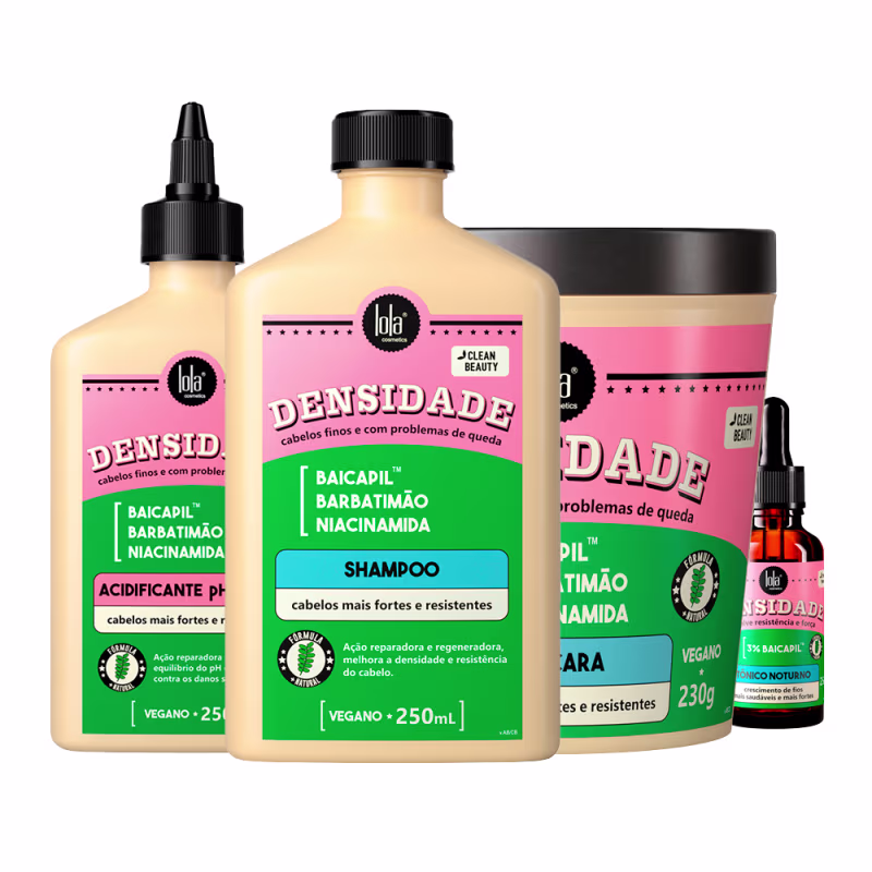 KIT LOLA CSM DENSIDADE SH 250ML+MÁSC 230G+ACIDIFICANTE 250G+TÔNICO 25ML