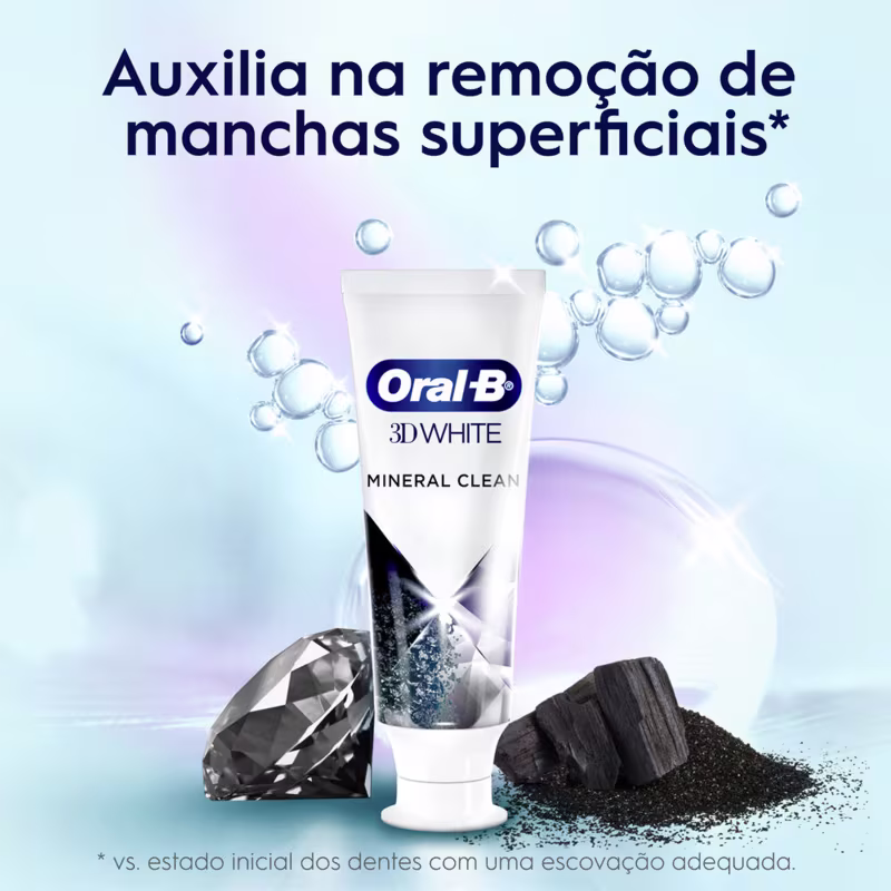 Creme Dental Oral-B Mineral Clean Com Carvão 140g