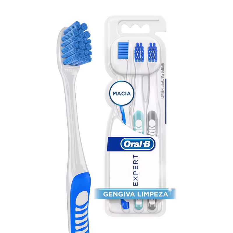 Escova Dental Oral-B Expert Gengiva Limpeza 3 Unidades