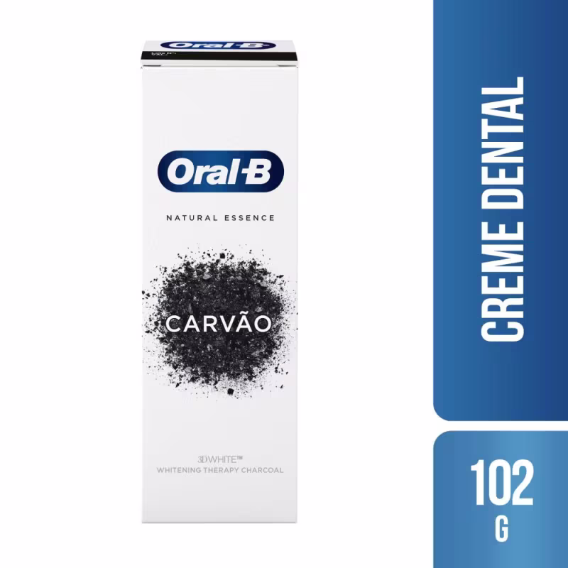 Creme Dental Oral-B 3D White Whitening Therapy Purification 102g com Carvão de Bambu