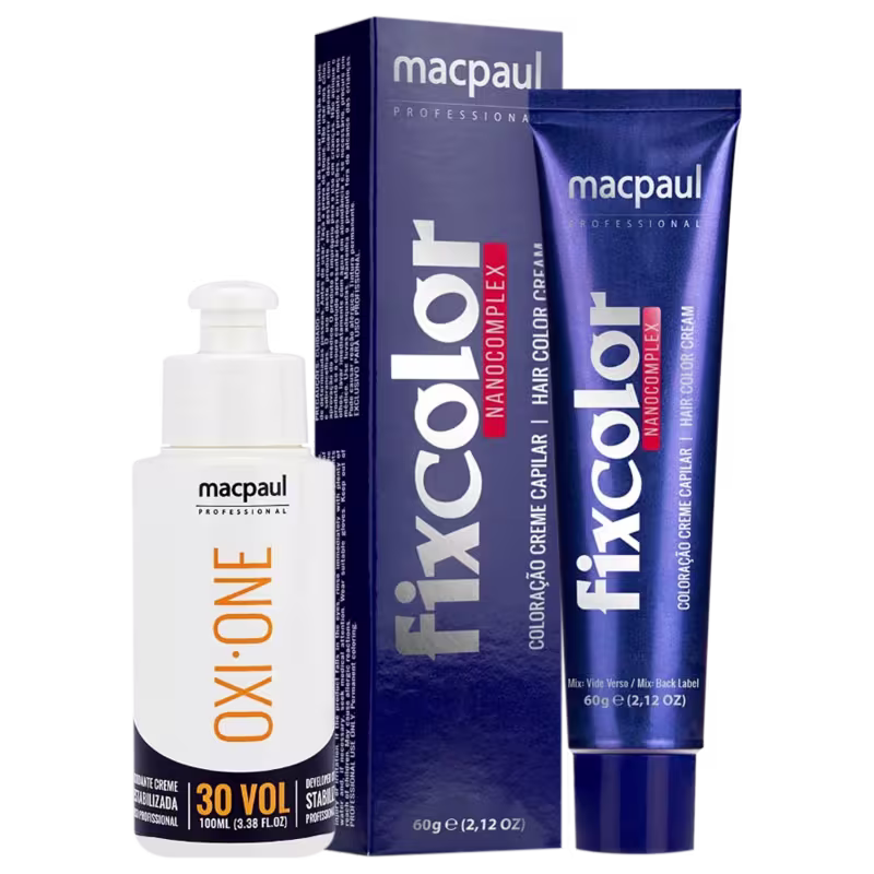 Kit MacPaul Professional Fix Color 9/31 Louro Muito Claro Bege + Oxidante 30 Volumes (2 Produtos)