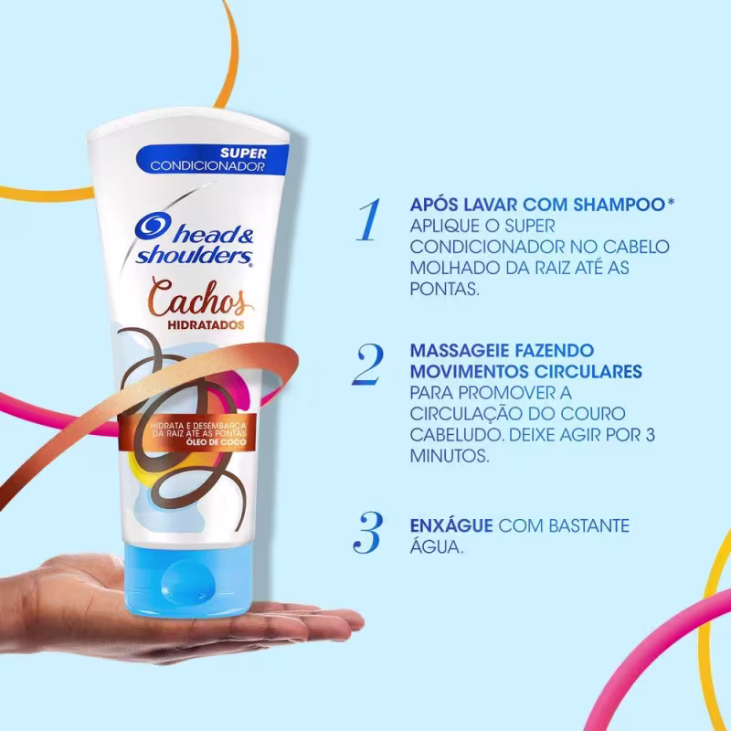 Condicionador Cachos Hidratados Head & Shoulders Óleo De Coco 170ml