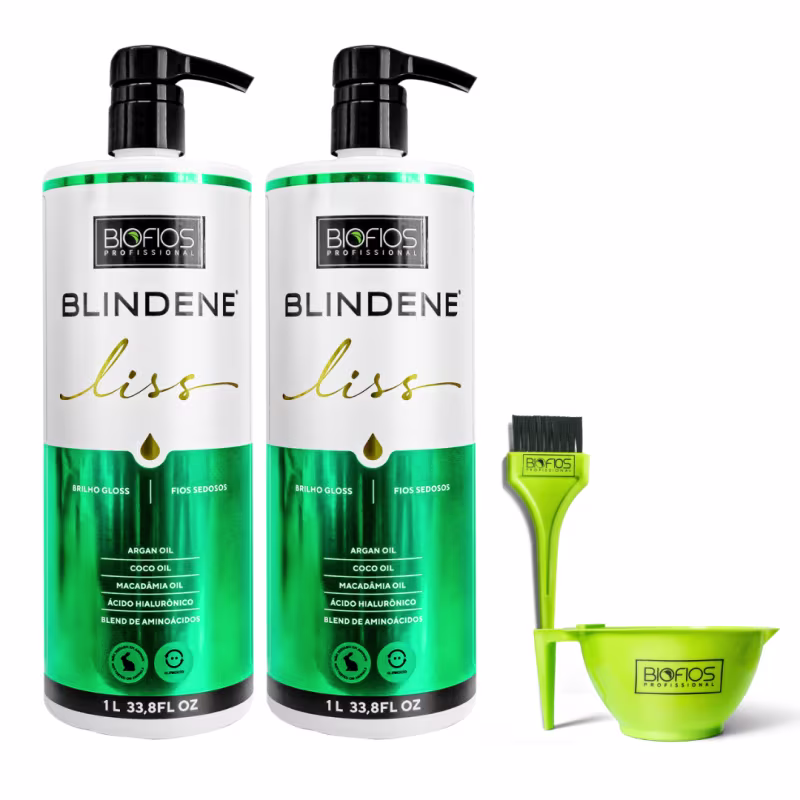 Kit Biofios Profissional Blindene Liss + Pote e Pincel (4 Produtos)