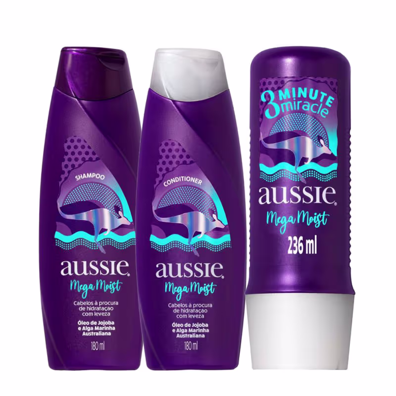 Kit Aussie Mega Moist Trio (3 Produtos)