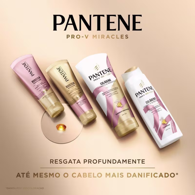 Kit 4 Shampoos Pantene Colágeno Hidrata e Resgata 175ml