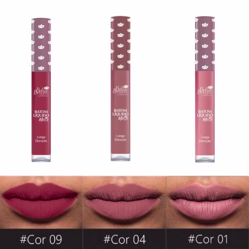 Kit Bella Brazil Longa Duração - Batom Matte Líquido (3 Unidades)