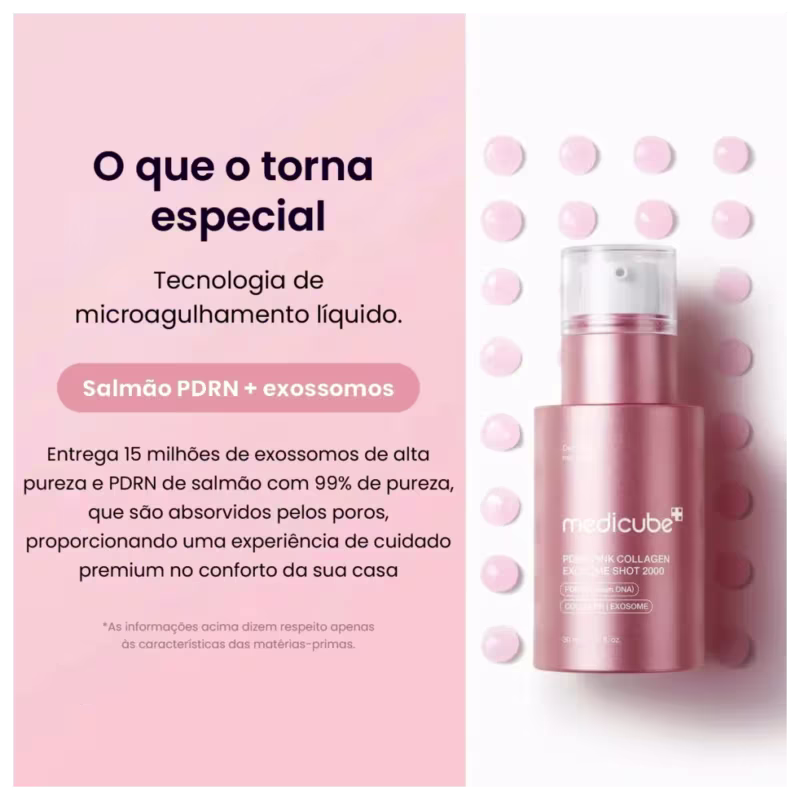 Medicube Sérum Pink PDRN com Colágeno e Exossomas SHOT 2000 30ml
