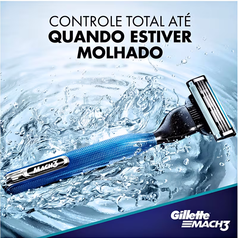 Aparelho de Barbear Gillette Mach3 Acqua-Grip + 2 Cargas