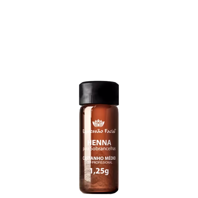 Nova Henna para Sobrancelhas Expressão Facial Castanho Médio 20 Aplicações