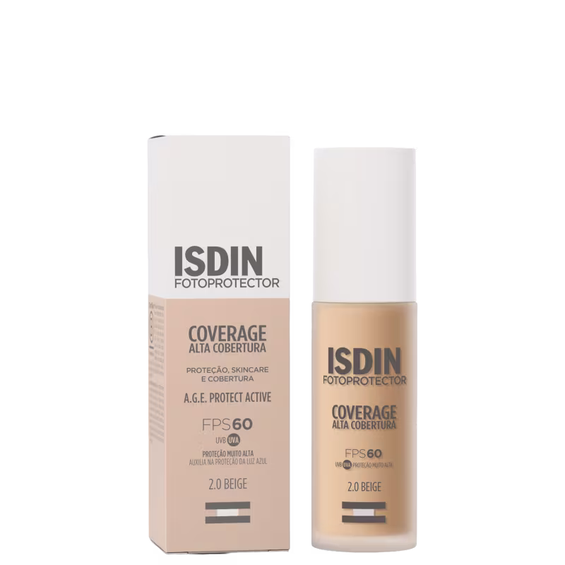 Base Isdin FotoProtector Coverage FPS60 2.0 Beige Com 30g