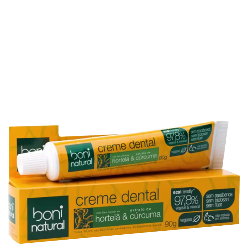 Creme Dental Boni Natural Hortelã e Curcuma 90g