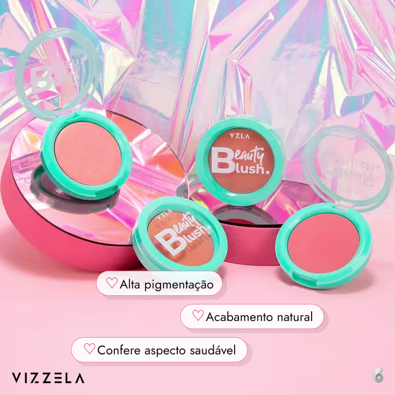 Blush Compacto Vizzela Beauty Blush 04, 4,6g.