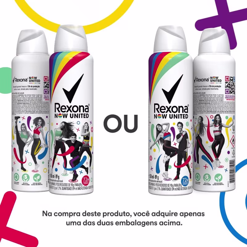 Antitranspirante Aerosol Rexona Now United 72 horas 150ml