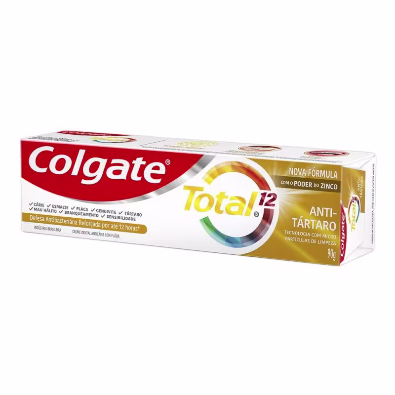 Creme Dental Colgate Total 12 Anti-Tártaro 90g com 3 unidades