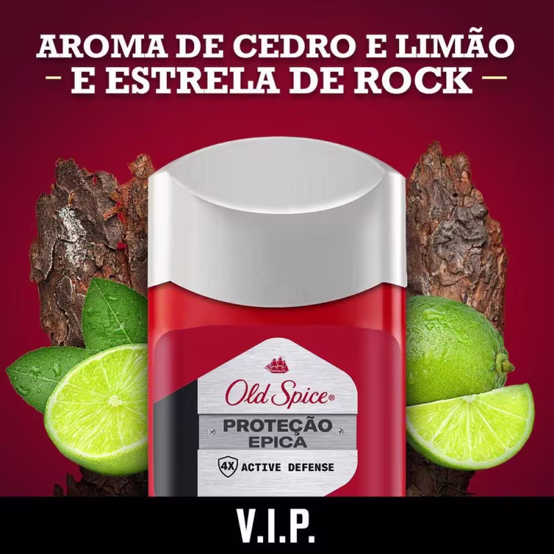 Desodorante em Barra Antitranspirante Old Spice Proteção Épica VIP 50g