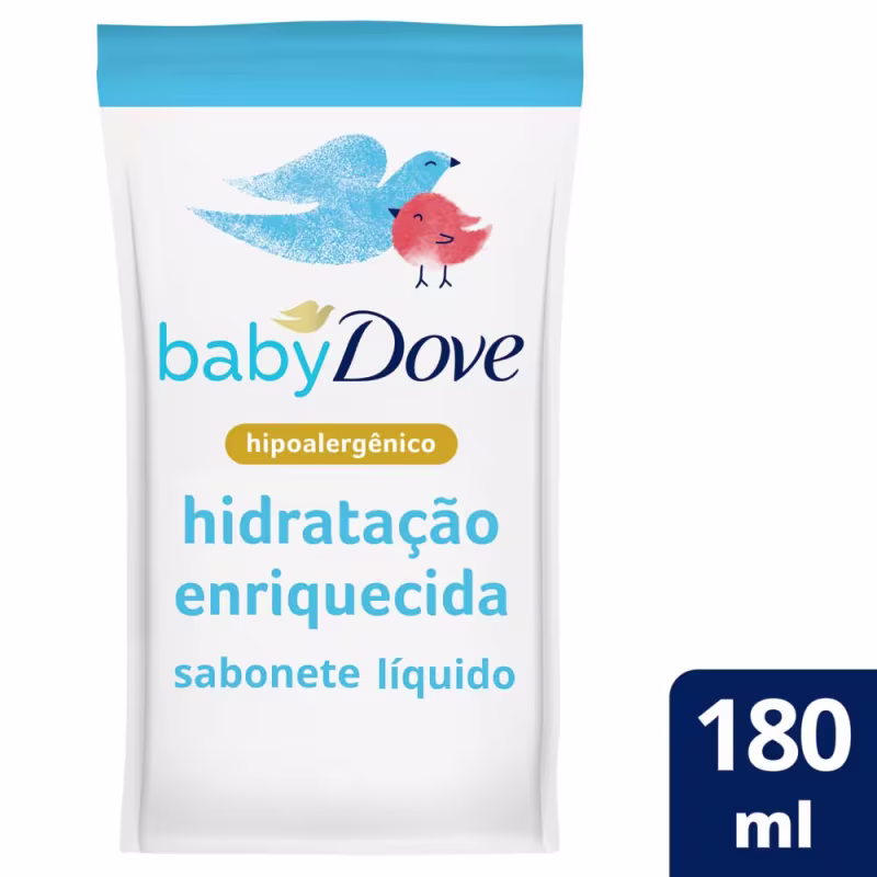Kit Sabonete Líquido Baby Dove Hidratação Enriquecida 400ml + 3 Refil 180ml