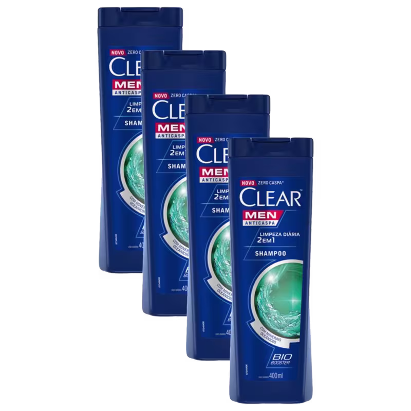 Kit Clear Limpeza Diária 2 em 1 Quarteto (4 Unidades)
