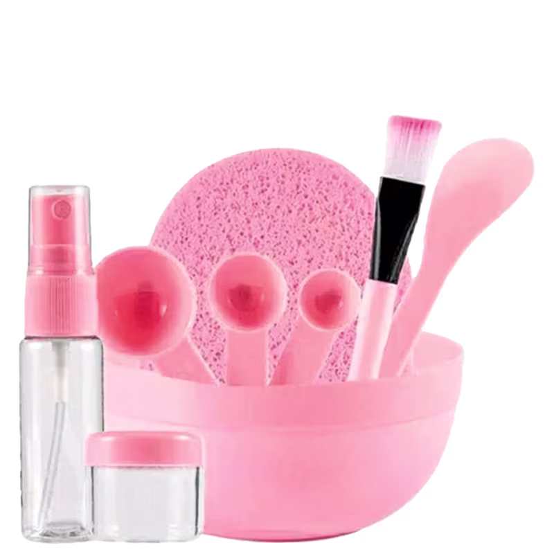 Kit 9 Peças para Skincare e Argila Hello Mini Rosa