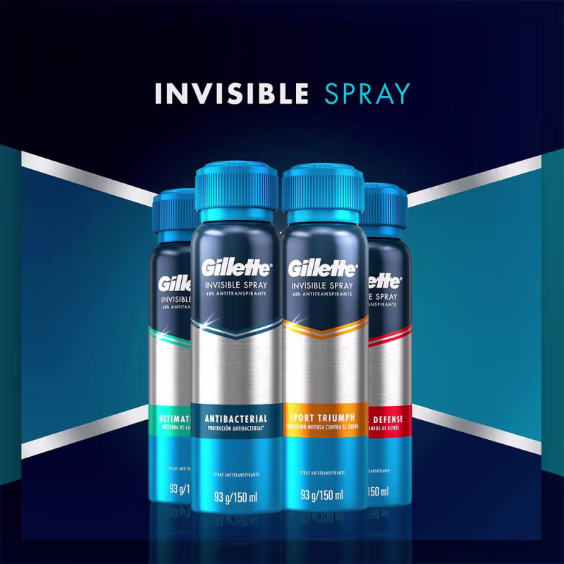 Desodorante Spray Antitranspirante Gillette Antibacterial 93g