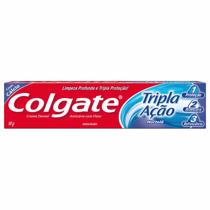 Kit Creme Dental Colgate Tripla Ação Hortelã 90g com 6 unidades