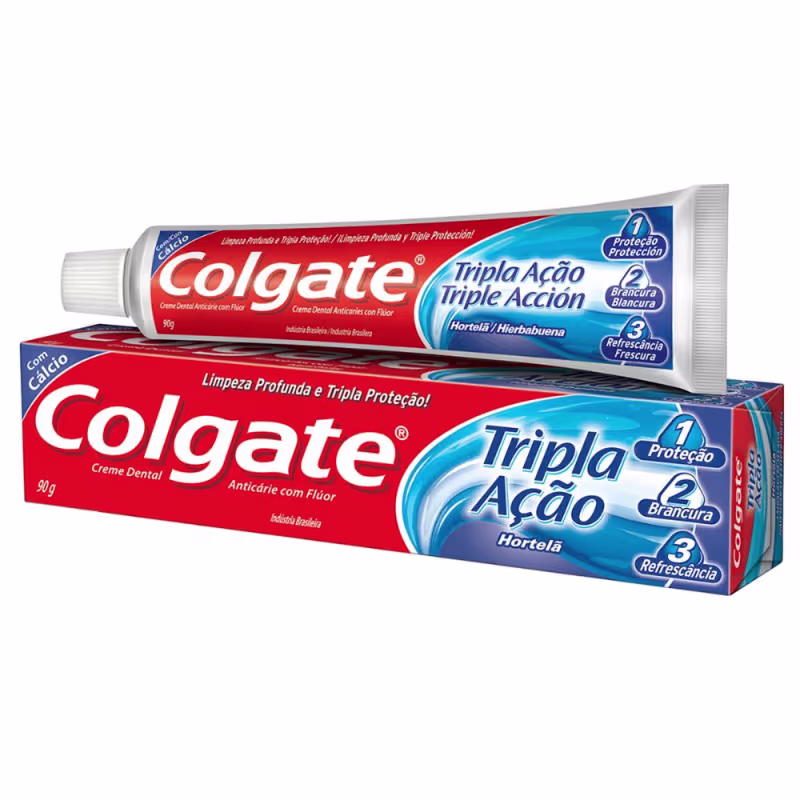 Kit Creme Dental Colgate Tripla Ação Hortelã 90g com 6 unidades