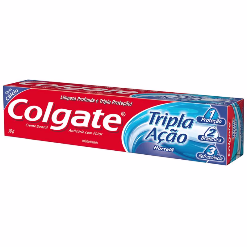 Kit Creme Dental Colgate Tripla Ação Hortelã 90g com 6 unidades