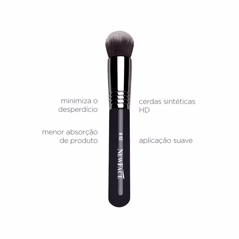 Newface Brushes Round Kabuki B92 - Pincel de Maquiagem