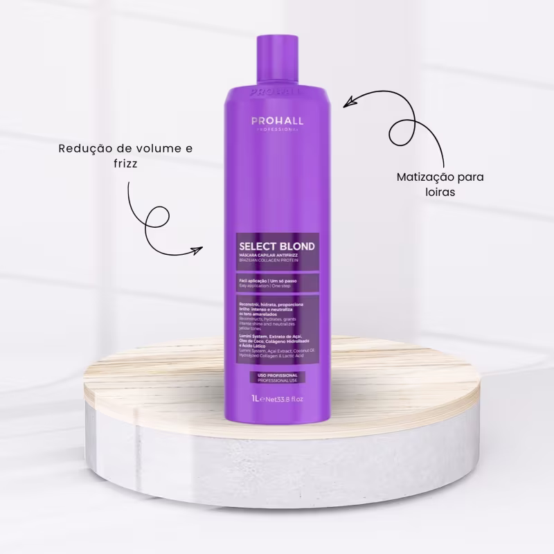 Prohall Cosmetic Select Blond Realinhamento Térmico - Máscara de Tratamento 1L