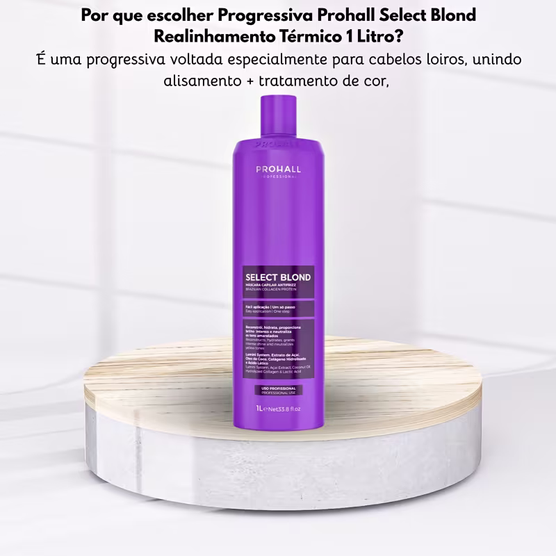 Prohall Cosmetic Select Blond Realinhamento Térmico - Máscara de Tratamento 1L