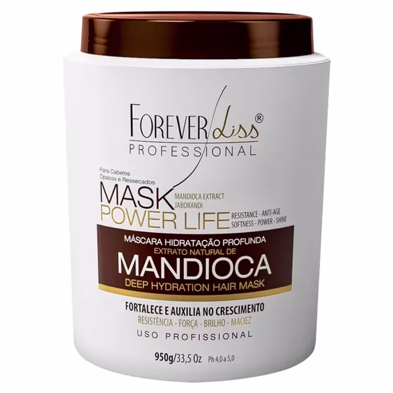 Kit Forever  Liss Professional Power Life Mandioca - Shampoo 300ml + Máscara Capilar 950g
