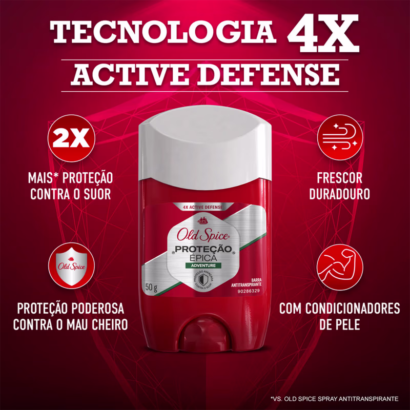 Antitranspirante em Barra Old Spice Adventure Proteção Épica 50g