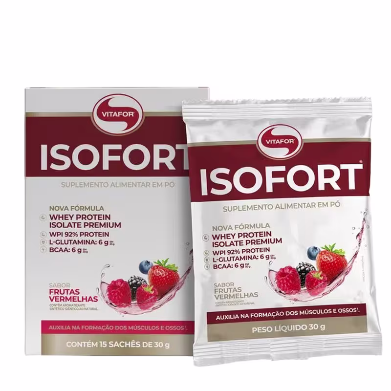 Proteína Isofort 15 sachês frutas vermelhas