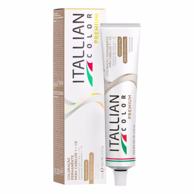 Itallian Hairtech Color Premium Loiro Escuro Marrom Intenso 6.77 - Coloração Permanente 60g