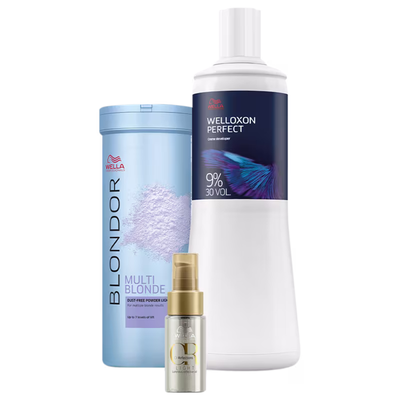 Kit Wella Professionals Descoloração 30 Vol. + Oil Reflections Light Trio (3 Produtos)