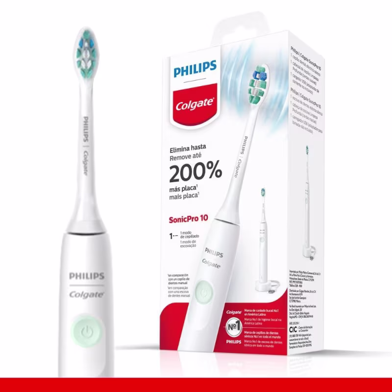 Kit Colgate Philips SonicPro 10 + Refil SonicPro Limpeza Profunda (3 Produtos)